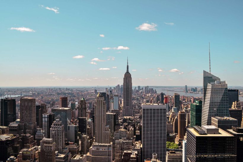 Manhattan skyline New York vanaf Top of the Rock